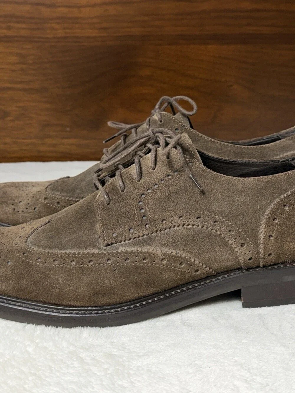 To Boot New York Adam Derrick Mens 11 Brown Suede Wingtip Brogue Oxford Shoes
